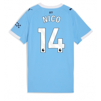 Billige Fotballdrakt Manchester City Nico Gonzalez #14 Replika Hjemmedrakt Dame 2025-26 Kortermet